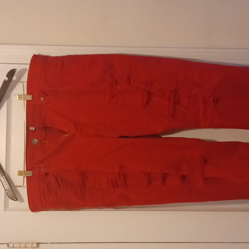 Jordan Craig Ripped Red Jeans In Aaron Fit. Sz 38/32 - Picture 4 of 7